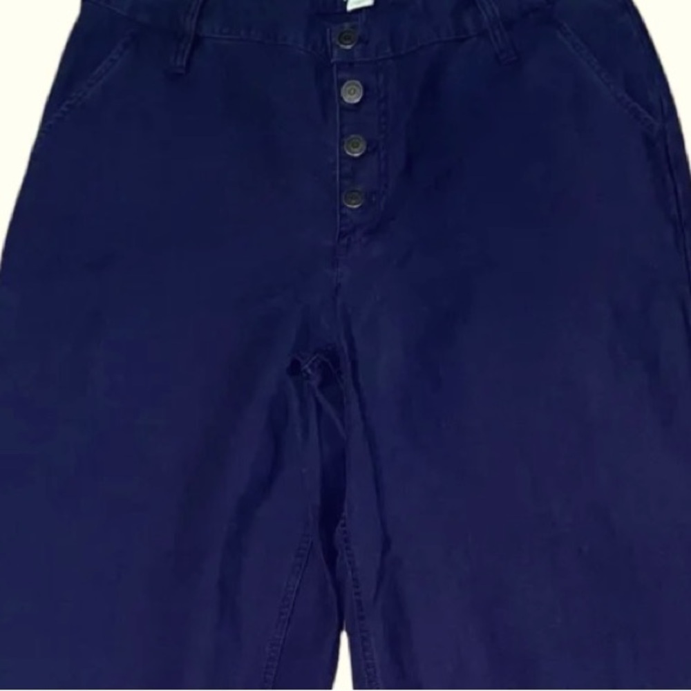 NWOT J Crew Factory Wide Leg Pant, Button Fly, Crop, Slub cotton, 27x24​ - Picture 2 of 10